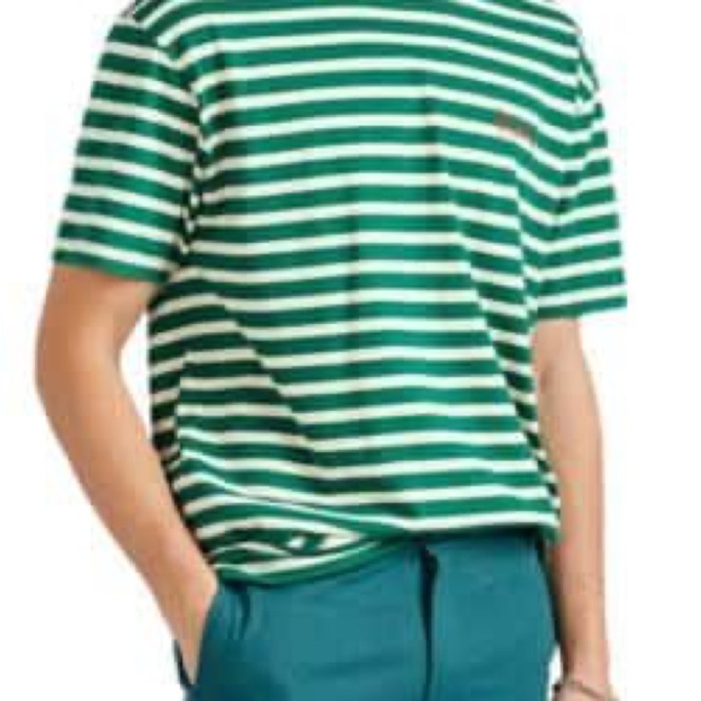 Members Only Green and White Striped Tee